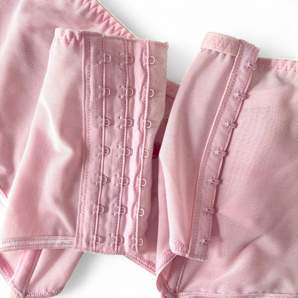 Cacique Pink Mesh Garter Belt NWT Plus Size 22/24 Floral Embroidered Lingerie - Picture 4 of 8